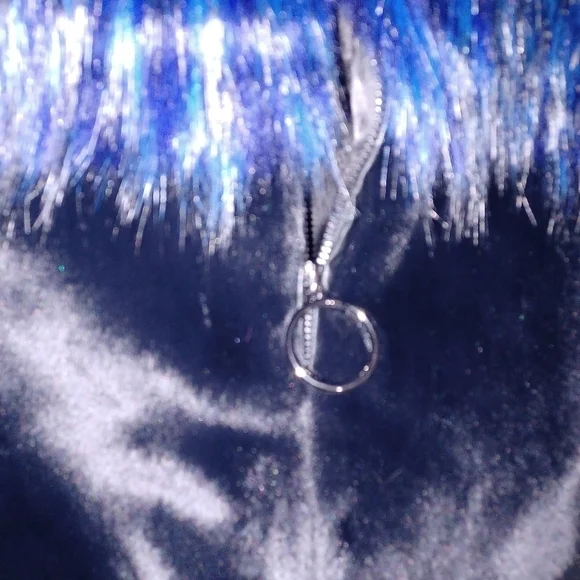 Shaci Blue- Blue and Black Faux Fur Coat W Sz Small - Picture 8 of 12